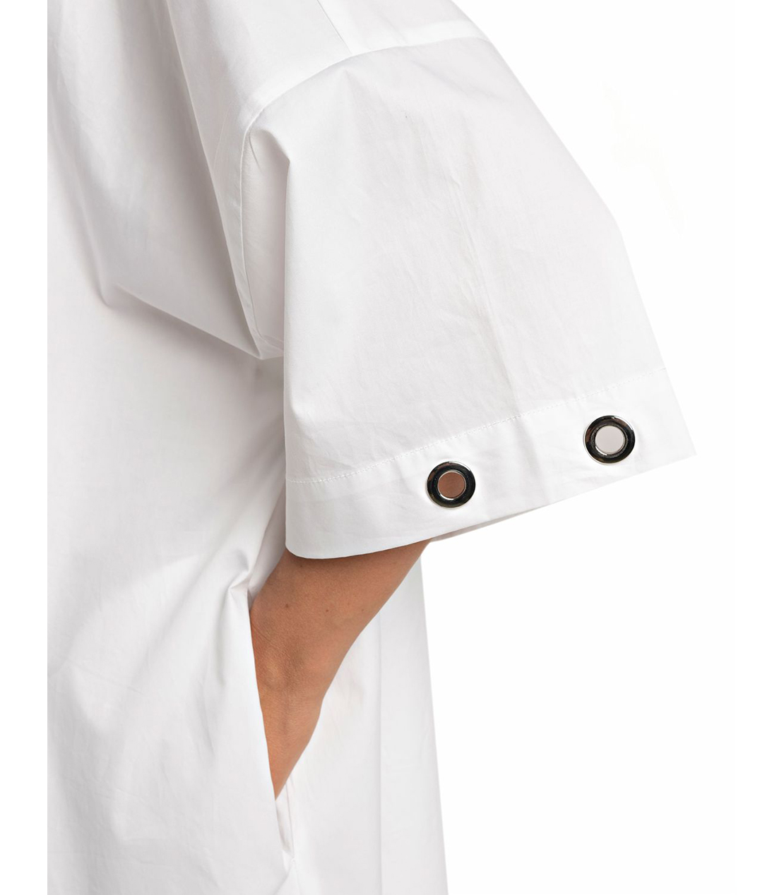 ゆったりフィットのロングシャツドレス 詳細画像 ホワイト 6